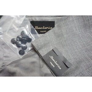 Sartorio Napoli Gray Mohair Wool 2 Pc Suit Jacket Pants 44 BRAND NEW